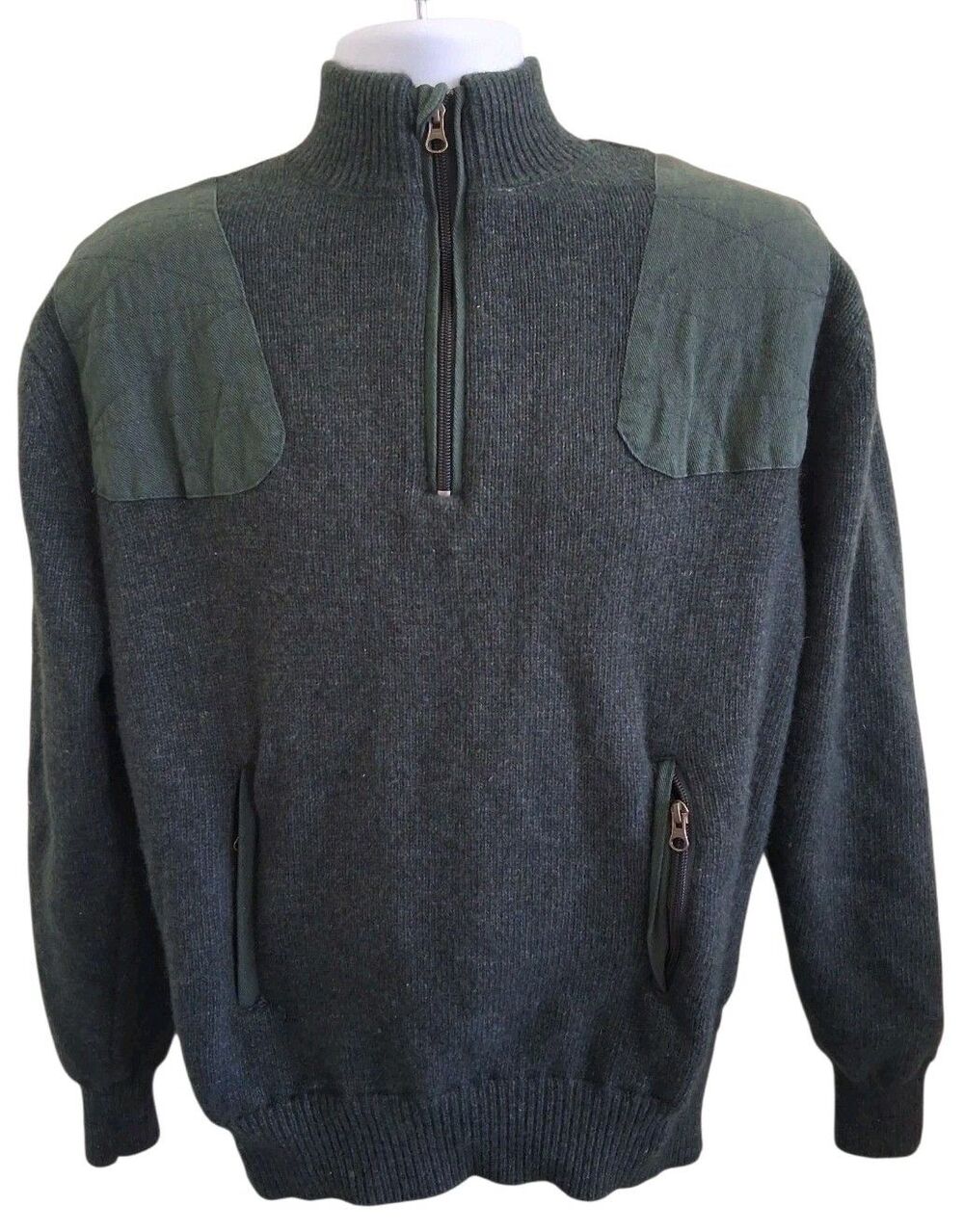Beretta Lambswool Mens M Shooting Sweater Jacket Full Zip Hunting Pullover